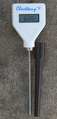Old model of the CheckTemp showing probe. 